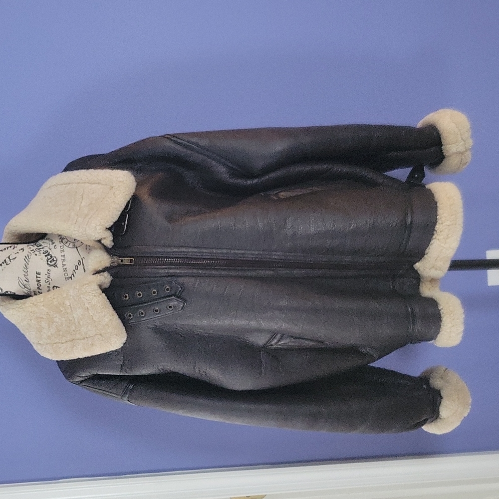 Mens shearling aviator jacket